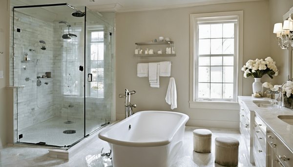 Baignoires et douches en enfilade : créer un espace chic